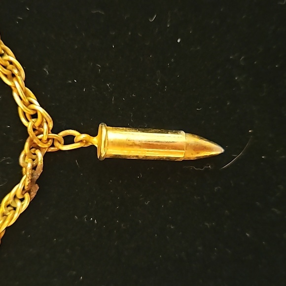 Goldtone BULLET Design 30"Long Rope Chain Necklace - Picture 3 of 5